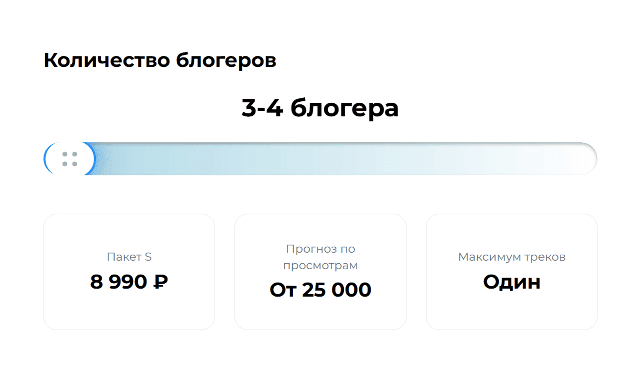 1. Выберите количество блогеров